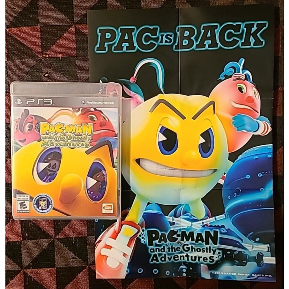 Pac-Man and the Ghostly Adventures (Sony PlayStation 3, 2013) With Poster PS3